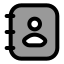 Contact icon with duotone rounded style