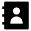 Contact icon with solid sharp style