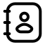 Contact icon with stroke rounded style