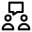 Conversation icon with stroke sharp style