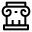 Courthouse icon with stroke sharp style