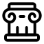 Courthouse icon with stroke standard style