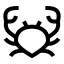 Crab icon with stroke sharp style