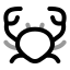Crab icon with twotone rounded style