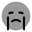 Crying icon with bulk rounded style