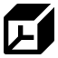 Cube icon with solid sharp style