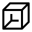 Cube icon with stroke sharp style