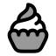 Cupcake icon with duotone rounded style