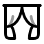 Curtains icon with twotone rounded style