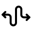 Curvyleftrightdirection icon with stroke standard style