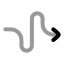 Curvyrightdirection icon with twotone rounded style