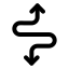 Curvyupdowndirection icon with duotone standard style