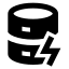 Databasezap icon with solid sharp style