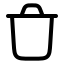 Delete icon with stroke rounded style
