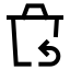 Deleteputback icon with stroke sharp style