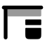 Desk icon with bulk rounded style