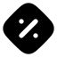 Diamondpercent icon with solid rounded style