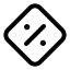 Diamondpercent icon with stroke standard style
