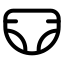 Diaper icon with stroke rounded style