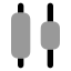 Distributehorizontalcenter icon with bulk rounded style