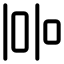 Distributehorizontalleft icon with stroke standard style
