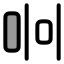 Distributehorizontalright icon with duotone rounded style