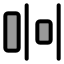 Distributehorizontalright icon with duotone standard style