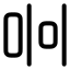 Distributehorizontalright icon with stroke rounded style