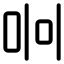 Distributehorizontalright icon with stroke standard style