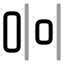Distributehorizontalright icon with twotone rounded style
