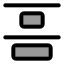 Distributeverticaltop icon with duotone standard style