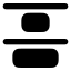 Distributeverticaltop icon with solid rounded style
