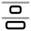 Distributeverticaltop icon with twotone rounded style