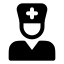 Doctor icon with solid rounded style