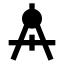 Draftingcompass icon with solid sharp style