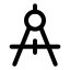Draftingcompass icon with stroke rounded style