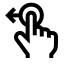 Dragleft icon with stroke sharp style