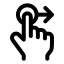 Dragright icon with stroke standard style