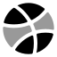 Dribbble icon with bulk rounded style