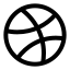 Dribbble icon with stroke rounded style