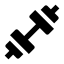 Dumbbell icon with solid sharp style