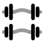 Dumbbell icon with bulk rounded style