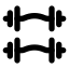 Dumbbell icon with solid rounded style