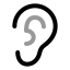Ear icon with twotone rounded style