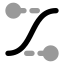 Easecurvecontrolpoints icon with bulk rounded style