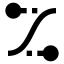 Easecurvecontrolpoints icon with solid sharp style