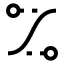 Easecurvecontrolpoints icon with stroke sharp style