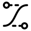 Easecurvecontrolpoints icon with stroke standard style