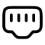 Ethernetport icon with stroke rounded style