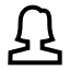 Female icon with stroke sharp style